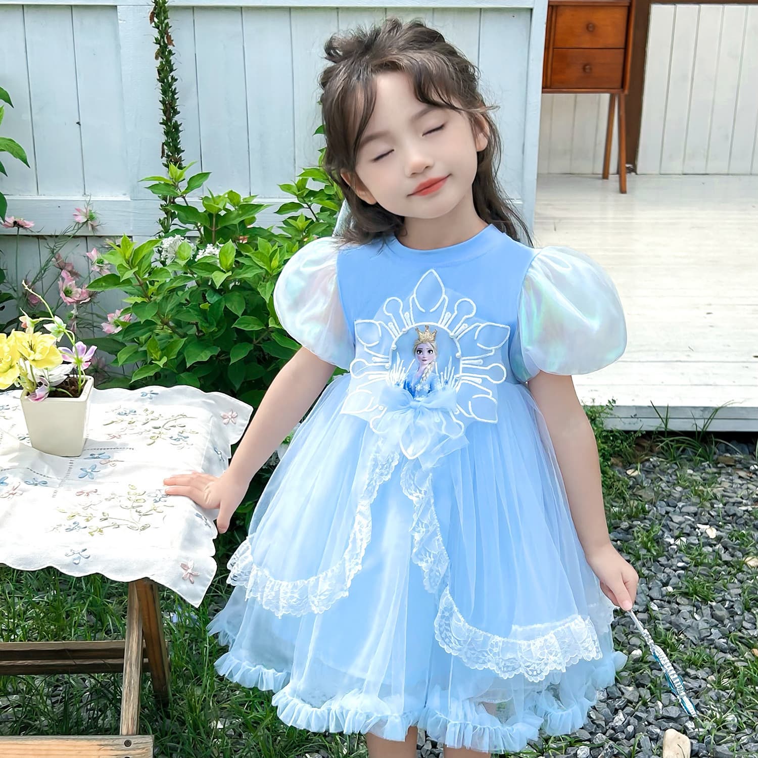 Frozen dress Elsa dress high quality small and medium-sized girls baby dress Elsa princess dress RA113