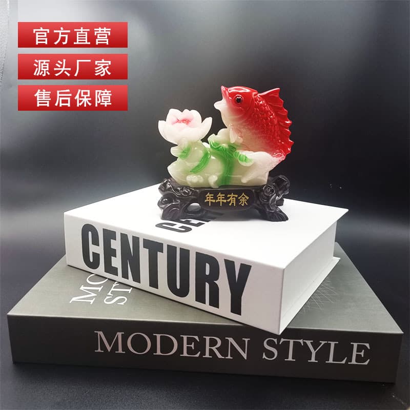Manufacturer Wholesale Yearly Abundance Jade-like Resin Craft Ornament, Living Room Study Decor, Housewarming and Opening Gift