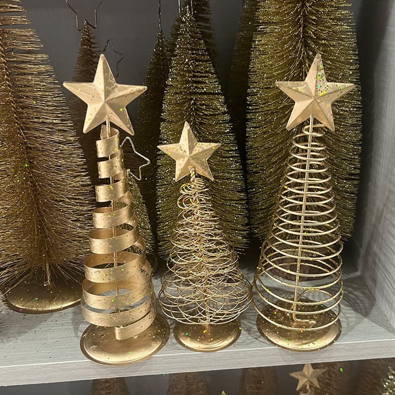 Amazon cross-border Nordic creative five-pointed star gold wire retro Christmas tree ornament kitchen desktop decoration
