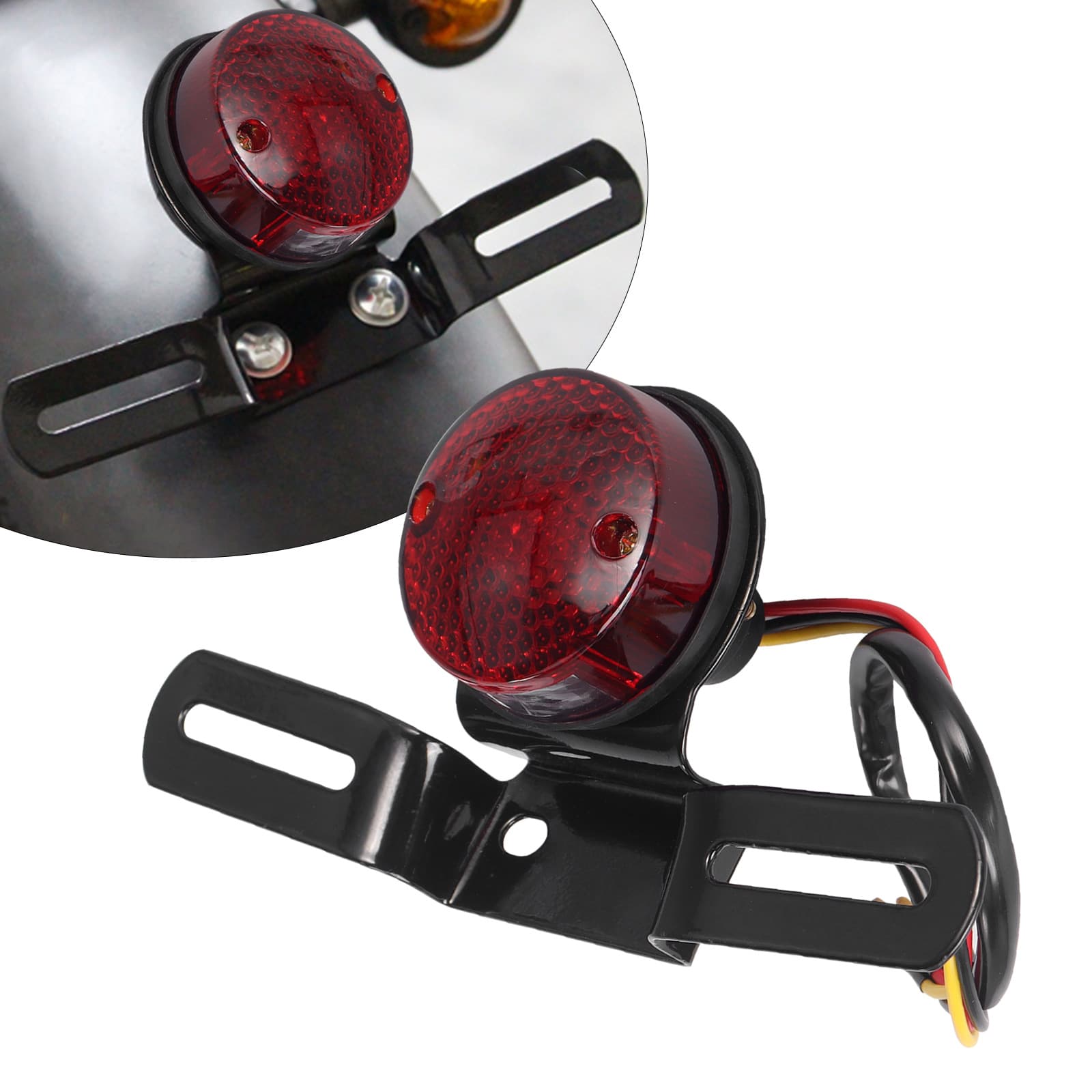 Motorcycle Parts Harley Cruiser Chopper Modified Retro Metal Rear Tail Light Brake Light License Plate Brake Tail Light