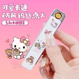 USB Rechargeable Kuromi Lighter Ultra-Thin Windproof Ins High-Cool Creative Lighter Gift for Boyfriend Girlfriend