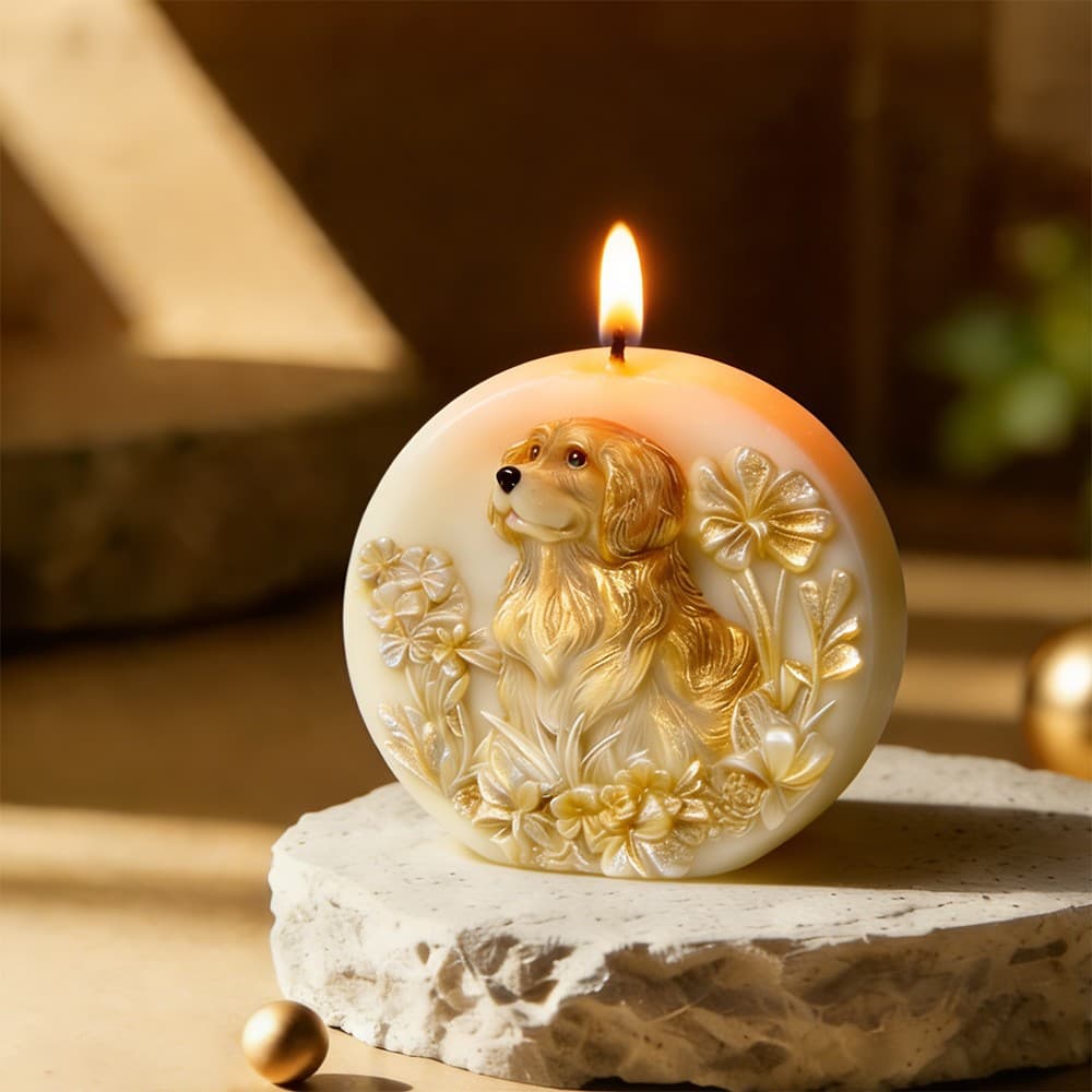 Cute Puppy Embossed Scented Candle Mold DIY Kitten Holiday Souvenir Handmade Soap Silicone Mold