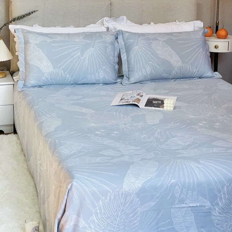 Summer Heavyweight Bamboo Fiber Sheet Antibacterial Anti-Mite Extra Thick Double Cold Feel Foldable Machine Wash Cool Double Bed Sheet