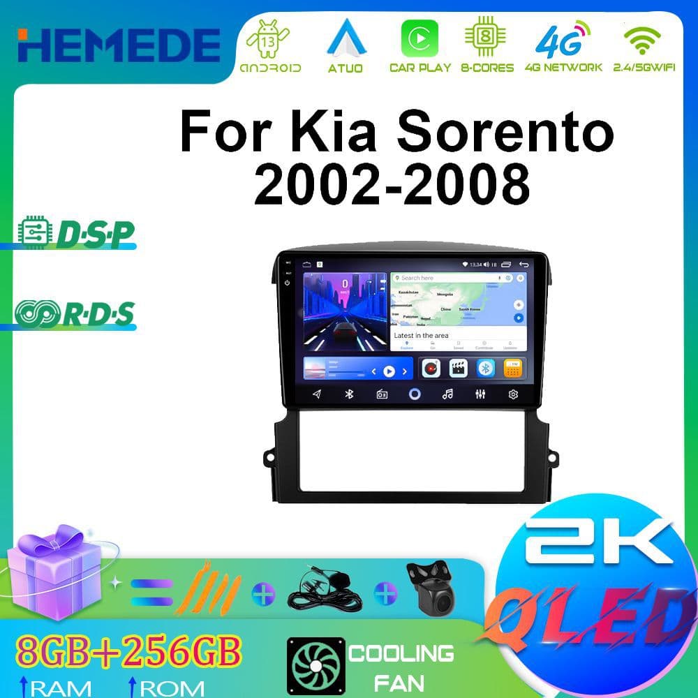 Kia Sorento Car Android Large Screen Navigation GPS Integrated Machine 2002-2008 Model Year Touch Screen Multimedia Player