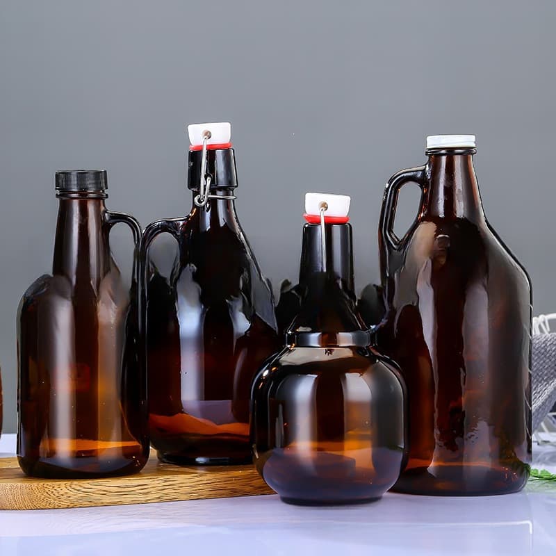 Brown glass American California wine bottle sealed wine bottle thickened pressure-resistant beer bottle red wine bottle glass bottle
