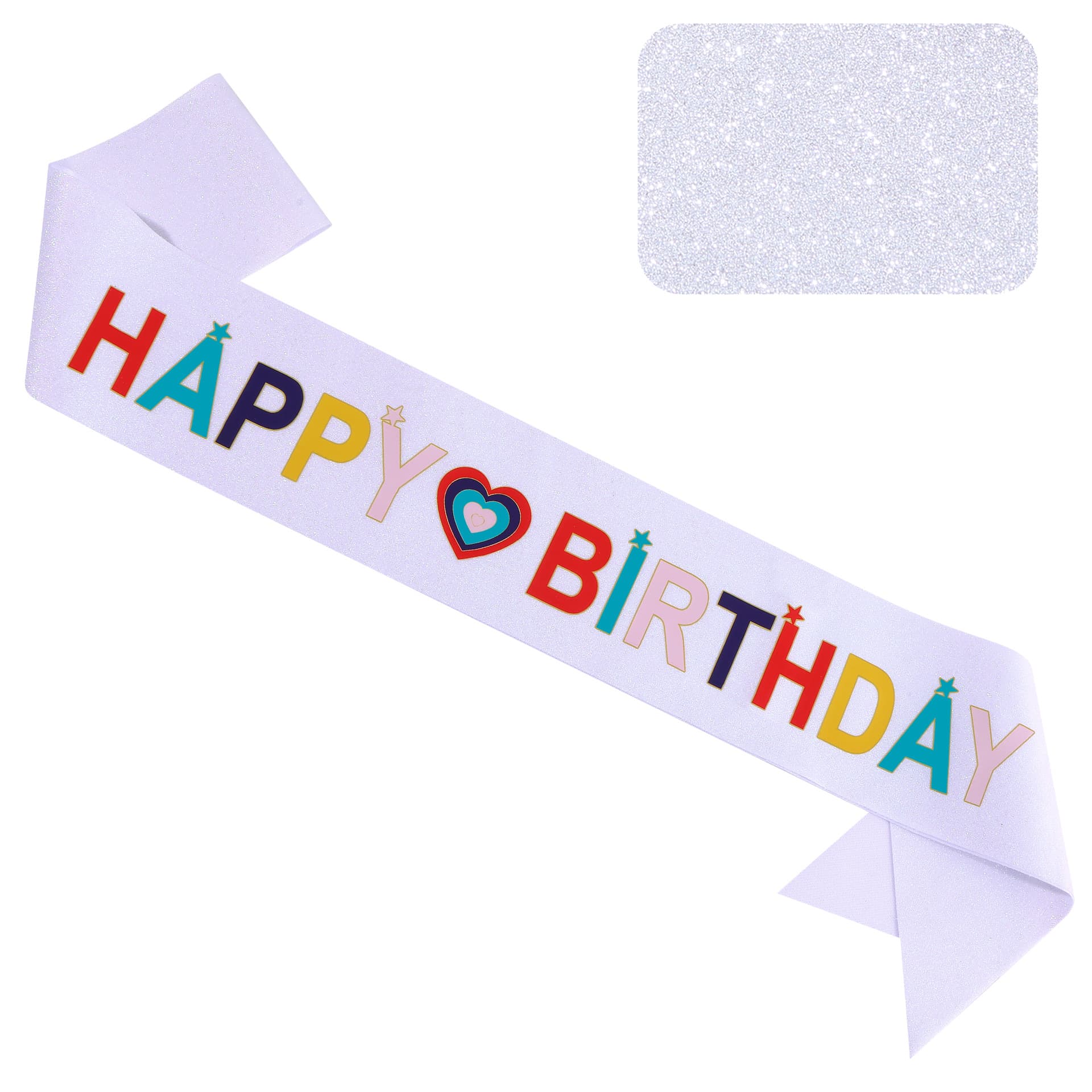 Happy Birthday Gold Glitter Fabric Shoulder Strap HAPPY BIRTHDAY