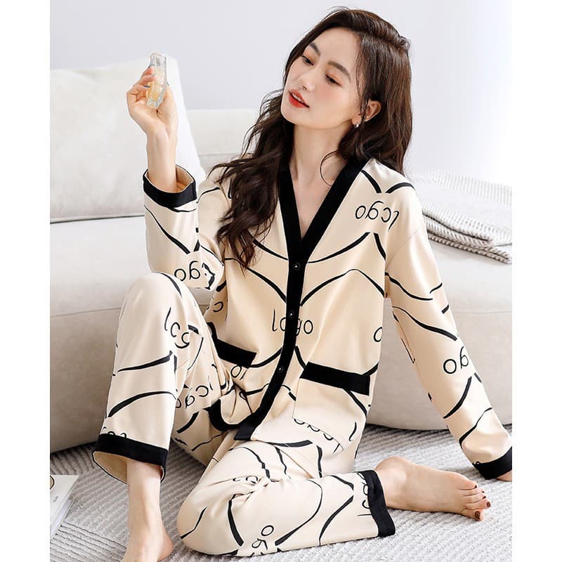 Women's Pajamas, Spring and Autumn Long-Sleeved, New Autumn and Winter Thin Casual Homewear Suitable for Wearing Outside