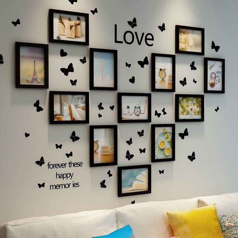 Creative Photo Wall Wooden Frame Ornament Living Room Hanging Room Decor Photo Picture Frame Manufacturer Wholesale