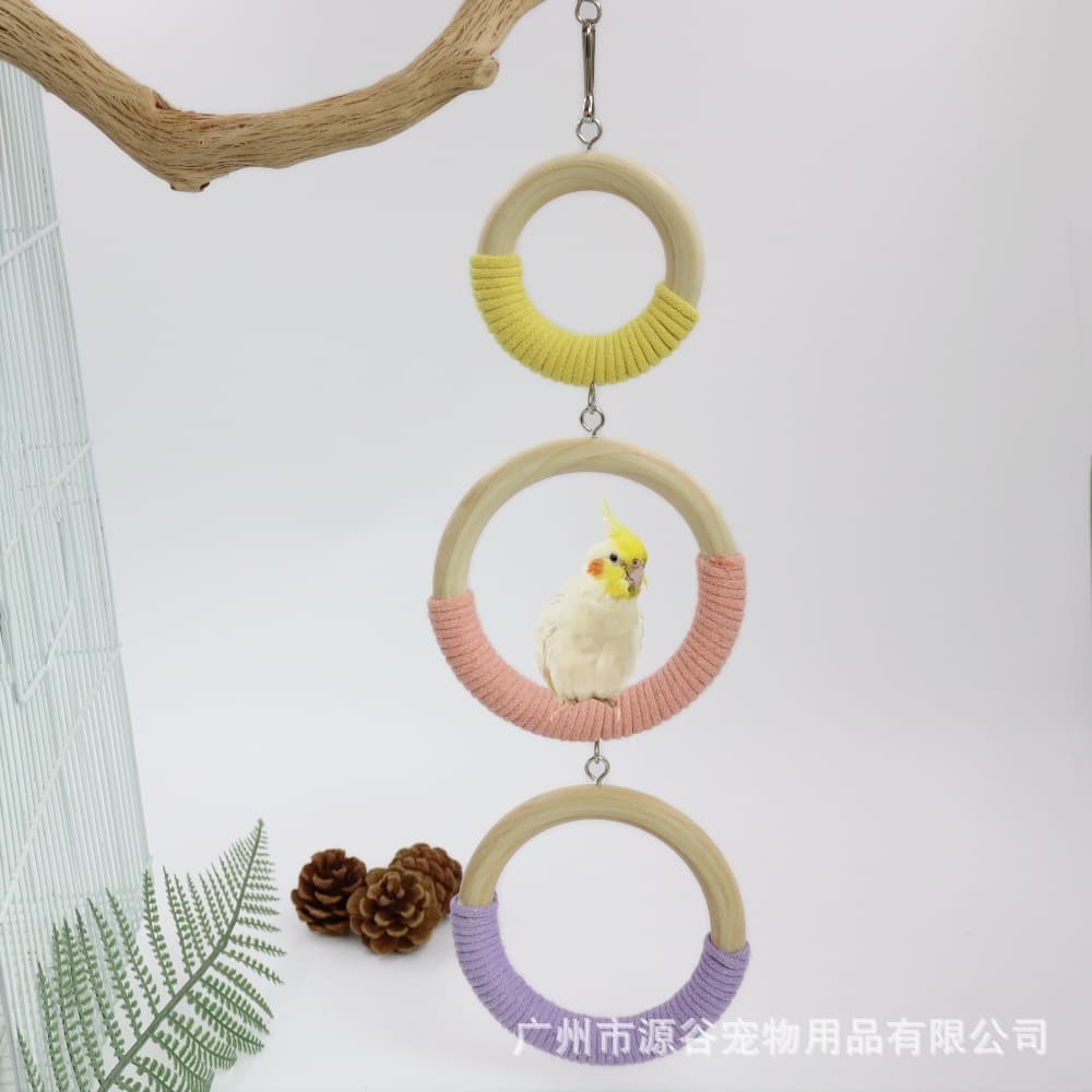 Parrot Ring Toy Climbing Chewing Boredom Relief Toy Swing Hanging Ring Loop Swing Climbing Toy Birdcage Decoration