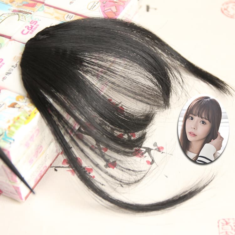 Air Bangs Wig for Women Summer Lightweight Fake Bangs Natural Forehead Invisible Seamless Straight Bangs Wig All-Matching