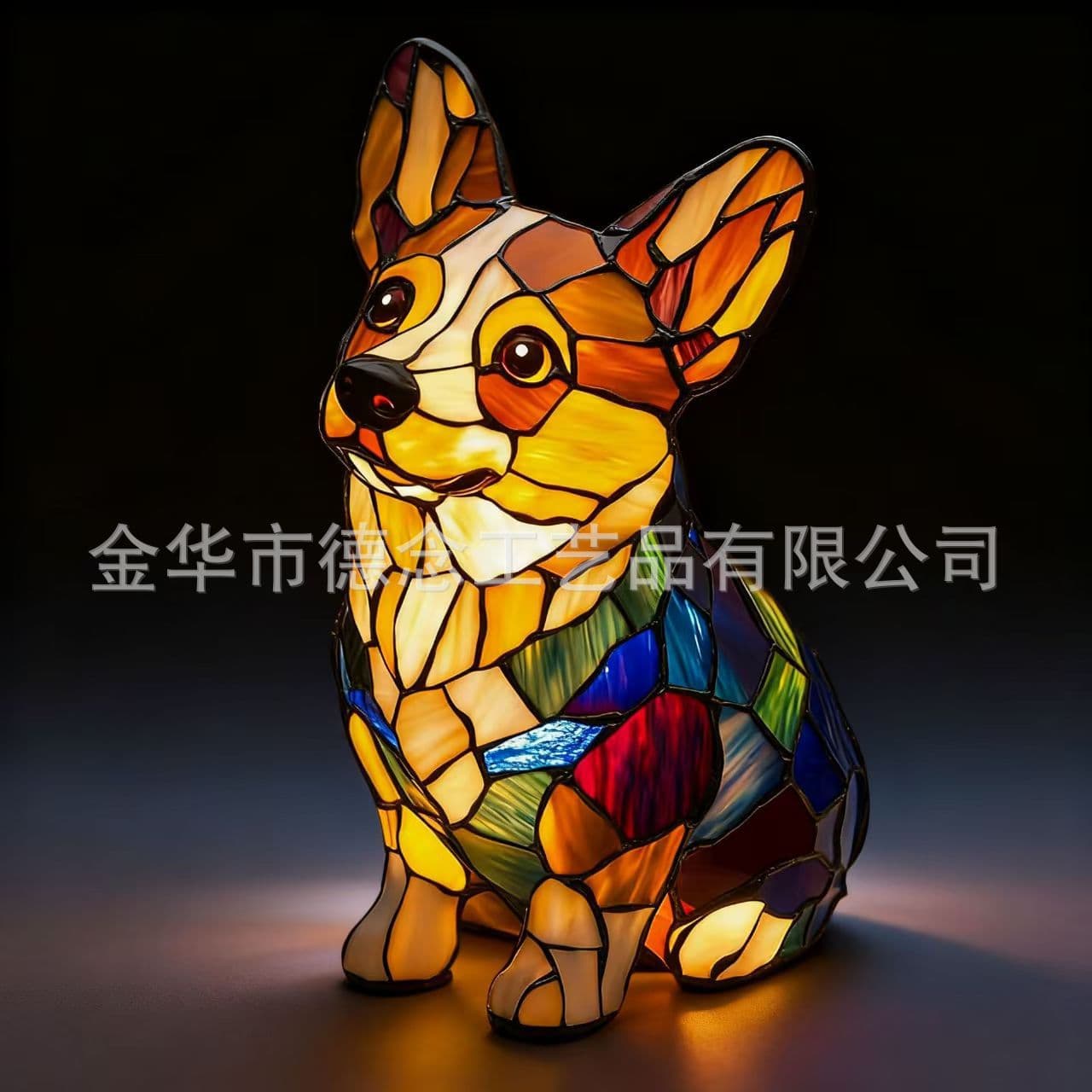New Cross-Border Dog Series Resin Figurine LED Night Light Art Animal Statue Creative Home Desktop Decoration