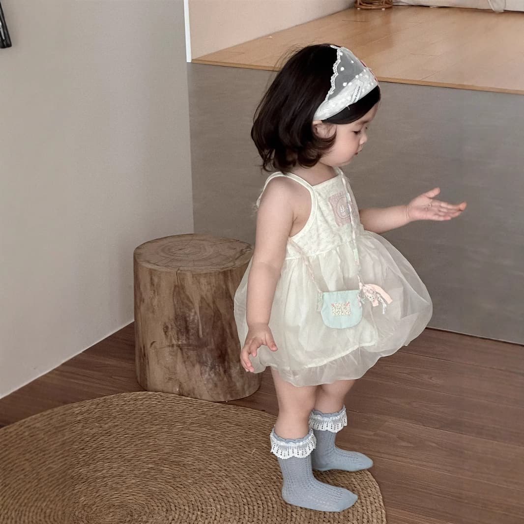 2026 New Summer Baby Girl Princess Dress Korean Style Children's Sleeveless Dress Tulle Skirt for Little Girls