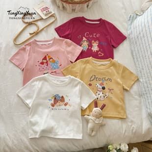 Tongxingyuan Sweet Girl Short Sleeve T-Shirt New Summer Baby Beautiful Top Girls Children Fashion
