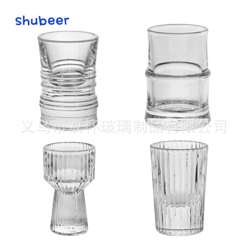 Jindalai striped small wine glass household one-cup bamboo glass white wine glass hotel foreign wine spirit glass