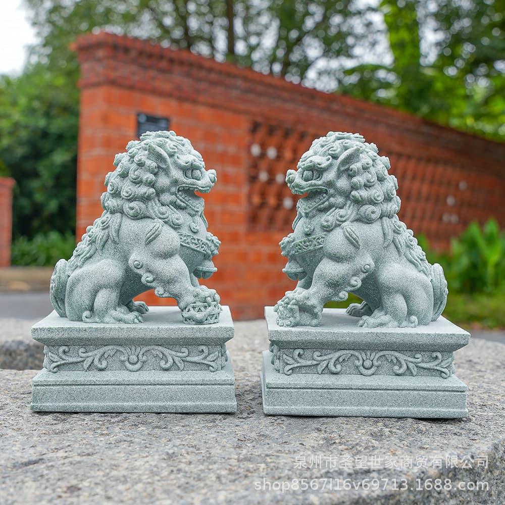 Chinese Small Stone Lion Ornament Miniature Scene Wealth-Attracting National Style Decor Bluestone Desktop Mini Landscape