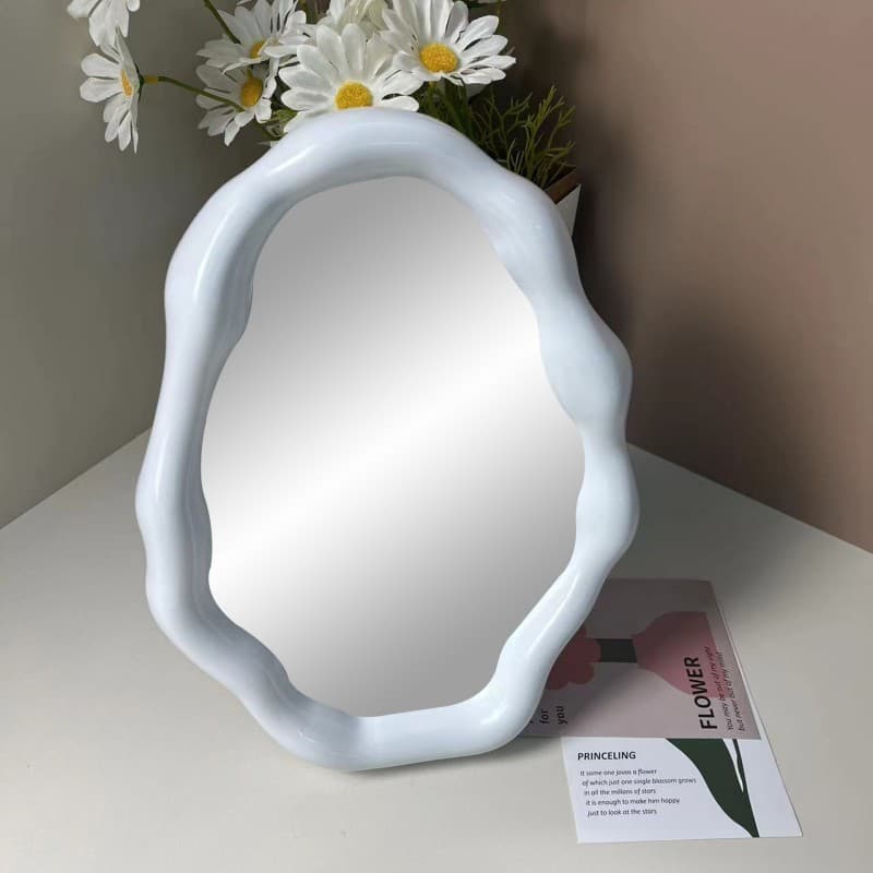 Factory direct supply of high-quality Nordic-style makeup mirrors, perfect for bedroom dressing tables, women's desktops, and room decorations.