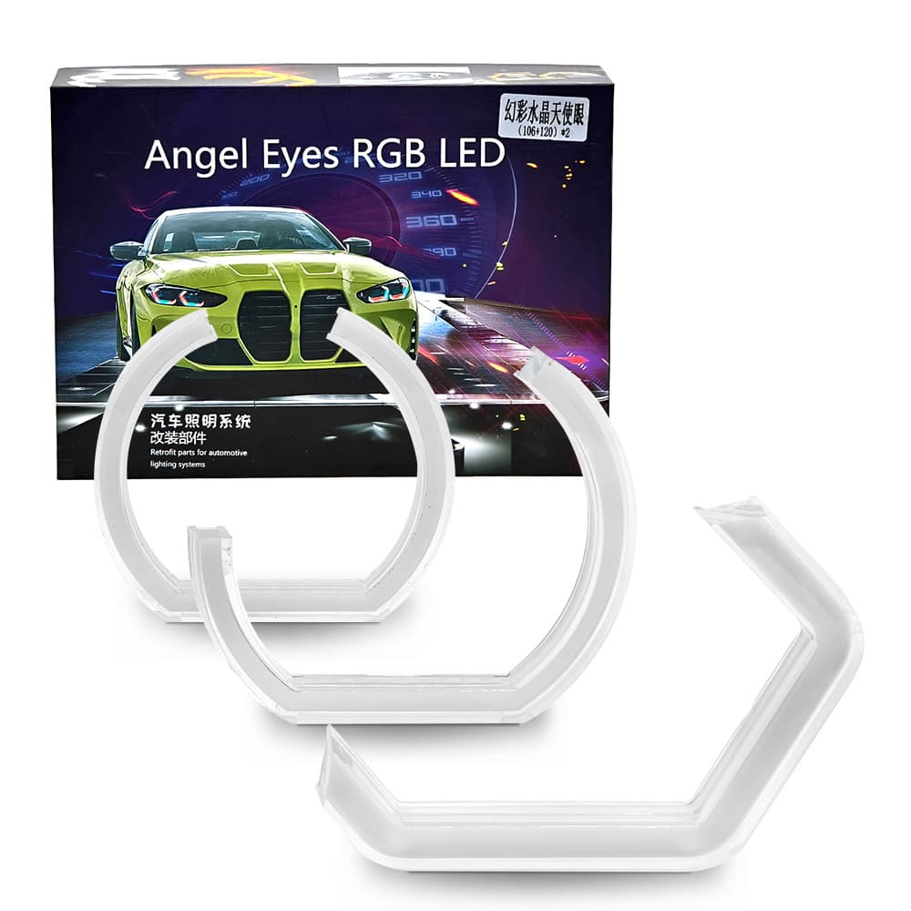 New Car Semi-U Shape APP Colorful LED Crystal Angel Eye DRL for BMW F30 F35 E90 E63