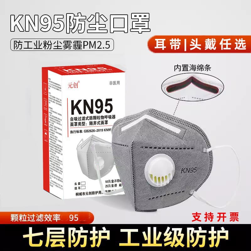 Activated carbon spray paint masks with exhalation valves, anti-formaldehyde, haze, welding, and industrial dust KN95 masks wholesale