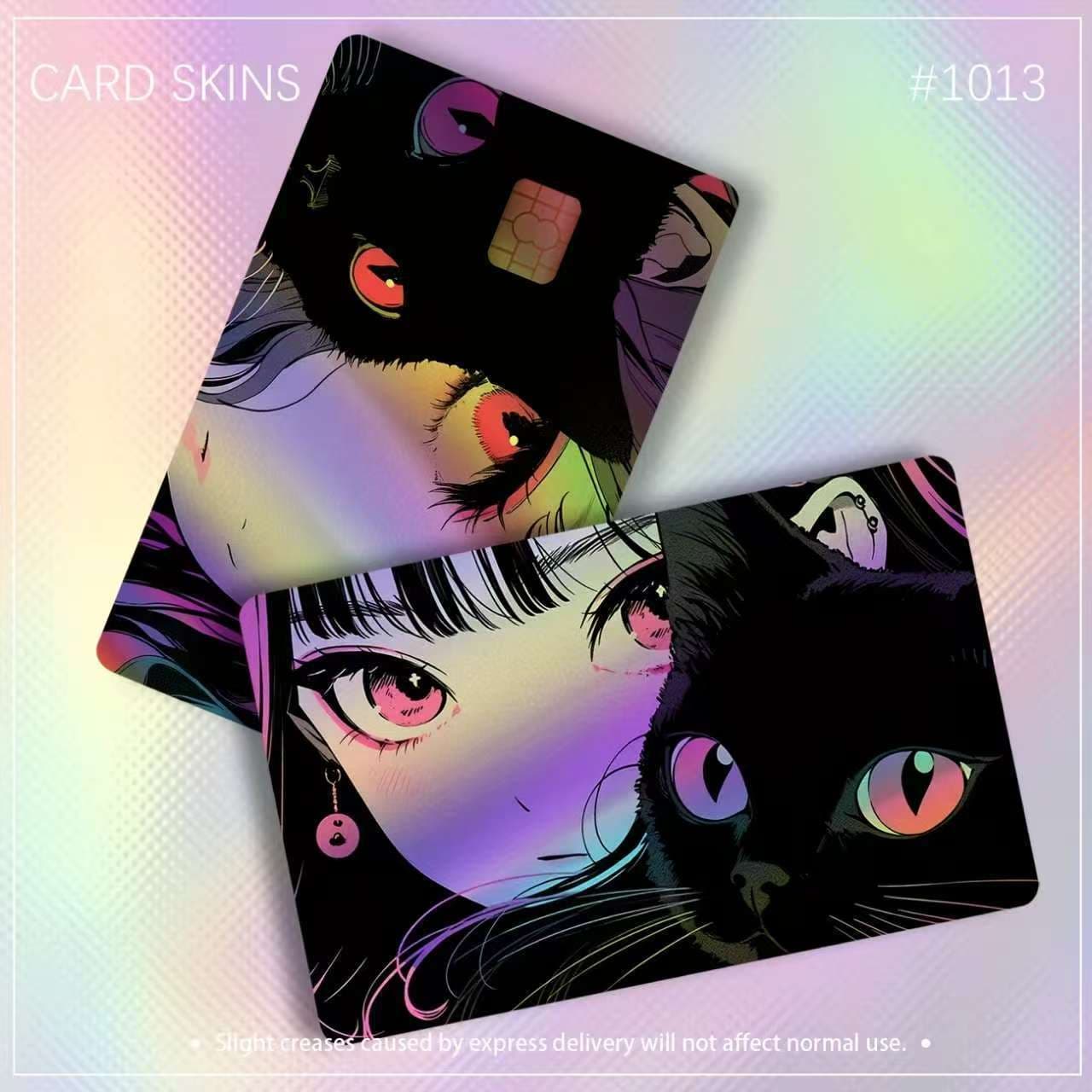 Cross-border 2025 new creative and interesting laser decoration credit card transportation card vinyl skin sticker chip