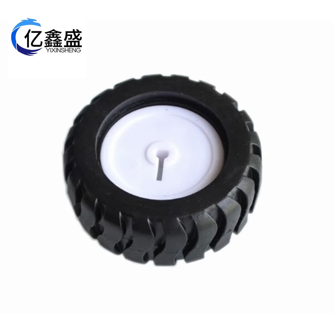 D-Shaft Rubber Tire 43mm for Robot Parts, Tracking Car Model Wheels Compatible with N20 Gear Motor