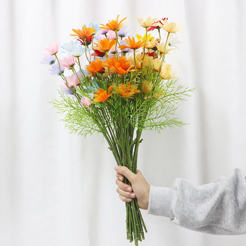 Artificial Daisy Flowers Fake Bouquet Scene Decoration Wedding Decor Simulation Plant Photography Prop