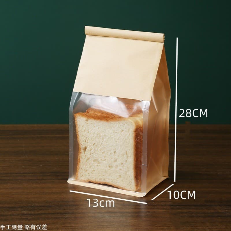 Transparent Thickened Bread Bag with Window, Household Baking Food Sealing Bag with Wire Edge Closure, Toast Bag Wholesale Factory