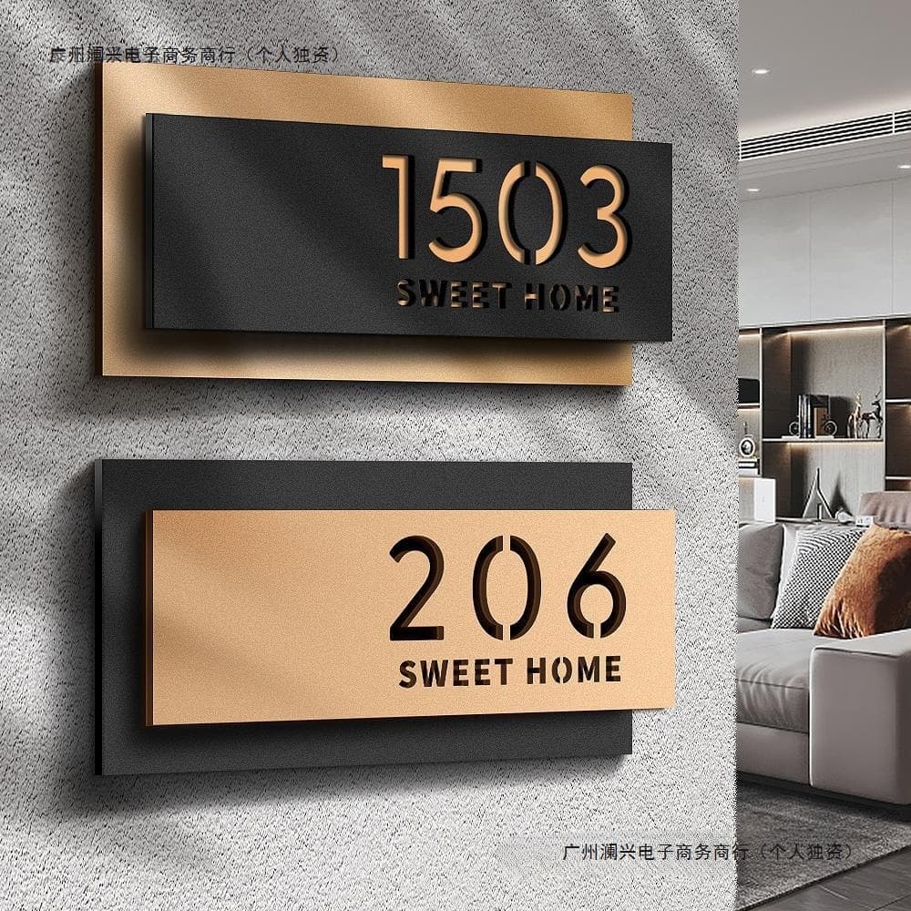 Acrylic door number plates, household light luxury creative high-end premium custom wholesale signs, hotel room numbers