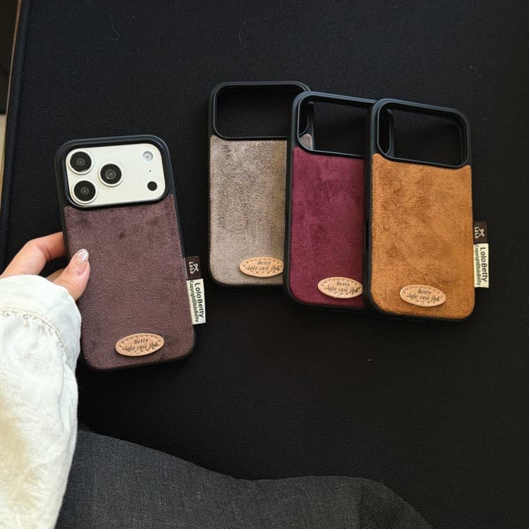 INS Autumn/Winter Retro Solid Suede Fabric Case for iPhone 17 Pro Max / 16P / 14 / 15