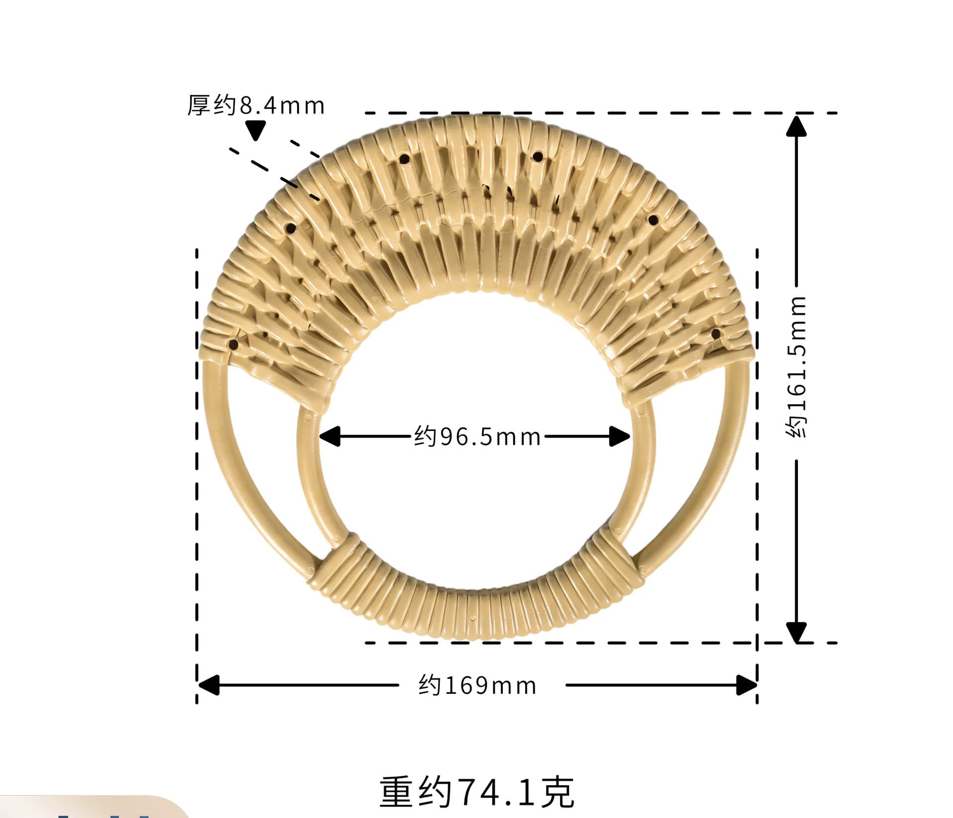 New Chinese Style Fabric Bag Handle Imitation Rattan Hanger Handle Gift Hand Strap Accessories Handmade Cloth Bag Handle