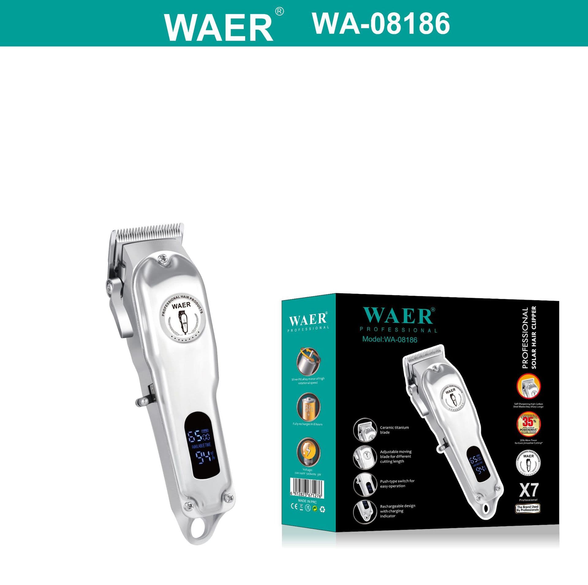 Waer Retro Oil Head Electric Clipper Bald Electric Hair Clipper Hair Carving Clipper Rechargeable Hair Salon Hair Clipper