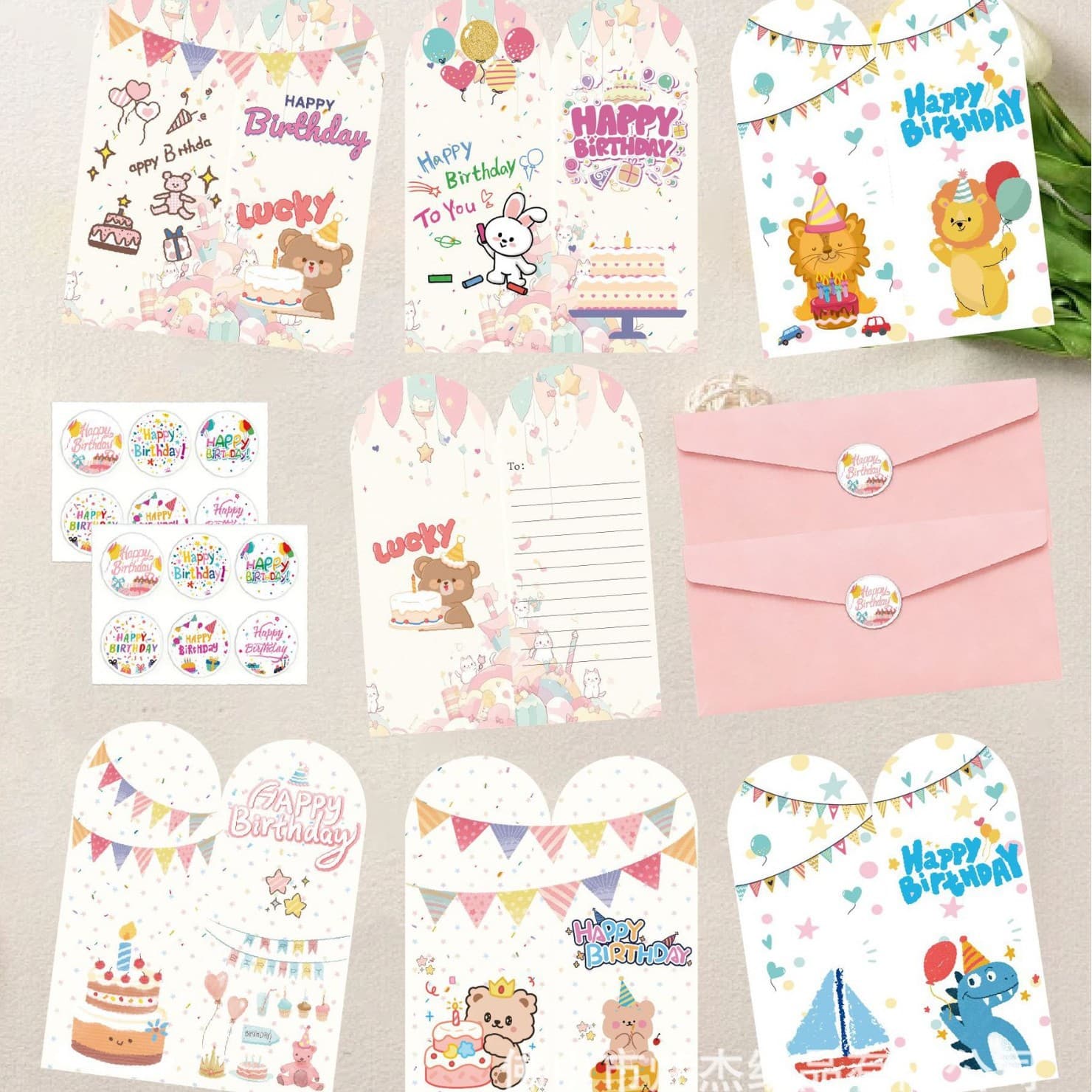 Birthday Card Greeting Card Handwritten DIY Premium Ins Envelope Foldable Birthday Wishes Card Set