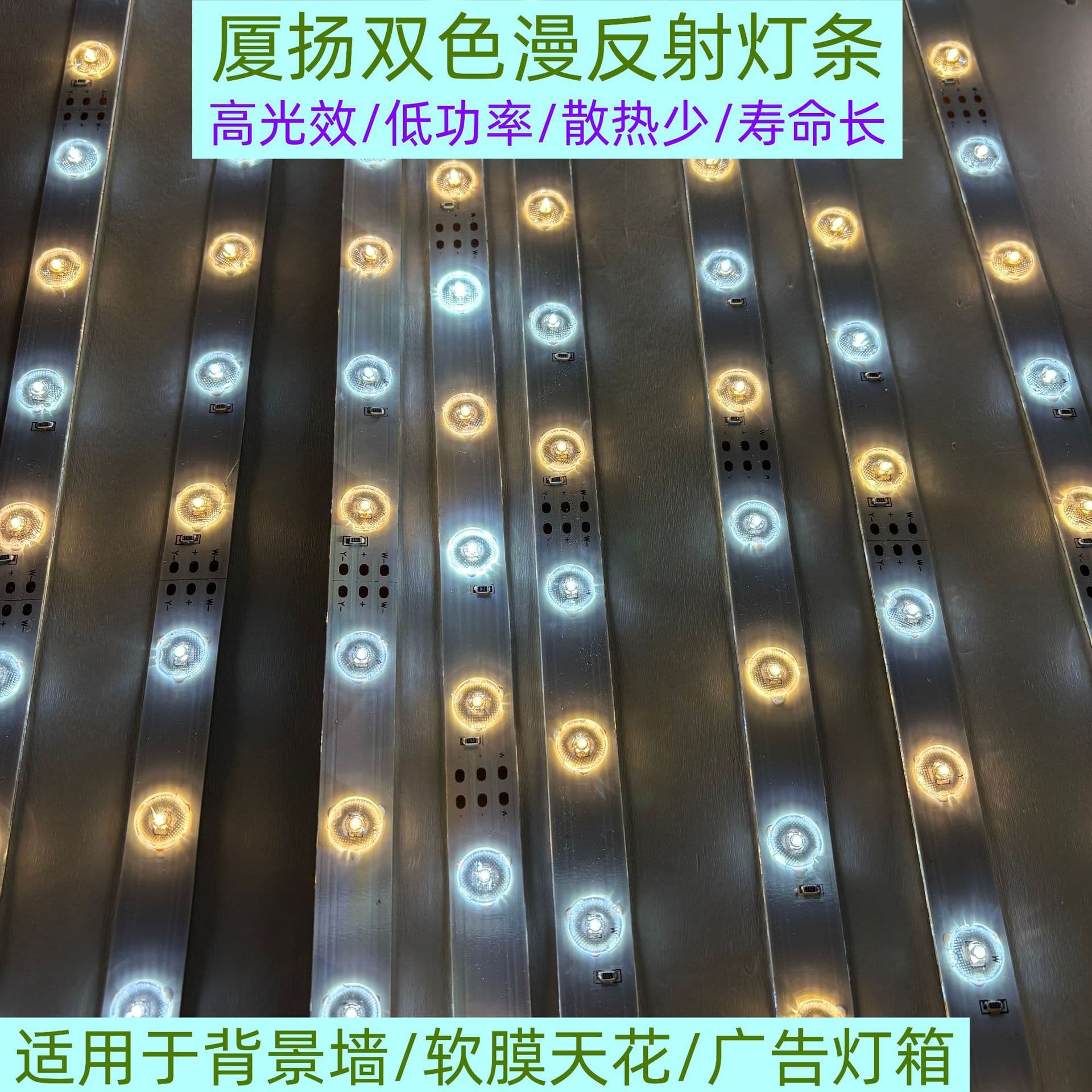Dual-color Diffused Light Strip with Dimming and Color Adjustment for Background Walls, 24V High-Efficiency Soft Ceiling Light Strip