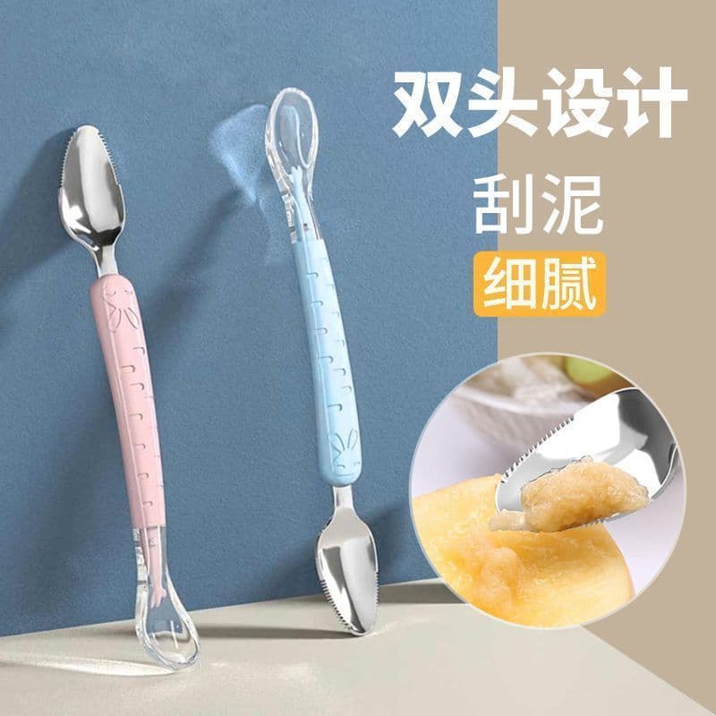 Baby Fruit Scraper Spoon Silicone Material Child Feeding Tool Essential Kitchen Utensil For Infants And Toddlers