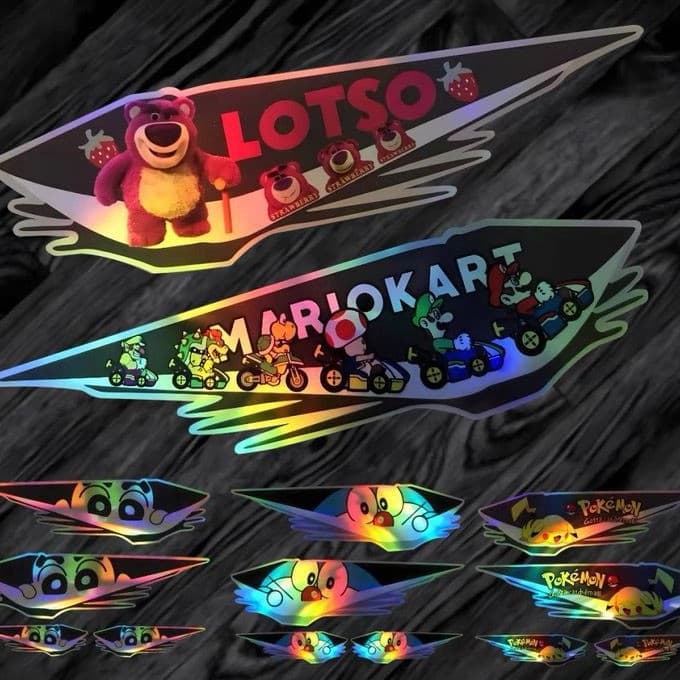 Car Personalized Creative Sticker Laser Reflective Scratch Cover Decal for Car Body, Door, Electric Motorcycle