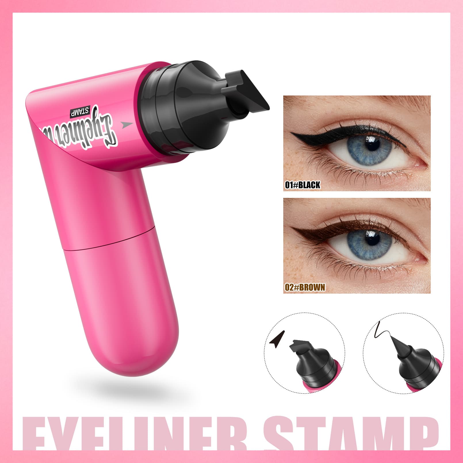 Amazon TK Hot Selling Hellokiss Double-Ended Stamp Eyeliner Pen Waterproof Quick-Dry Eyeliner Stamp
