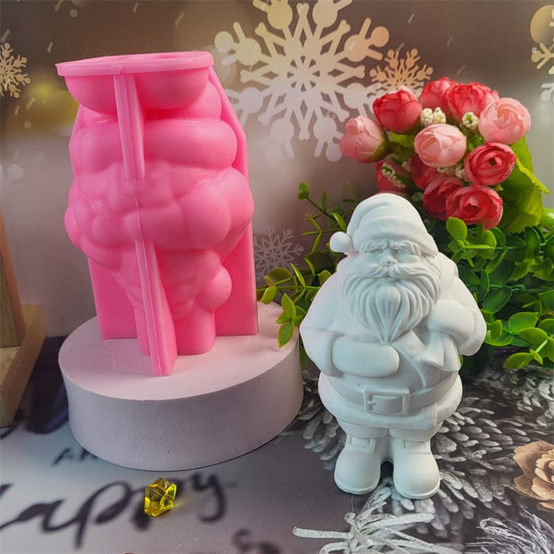 Santa Claus plaster ornament silicone mold DIY plaster cement Christmas ornament silicone mold W0217