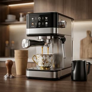 20Bar Semi-Automatic Espresso Coffee Machine Home Multi-Function High Pressure Steam Milk Frother Touch Control Coffee Maker