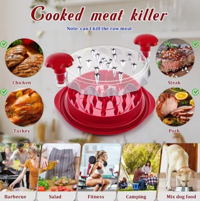 Transparent Lid Chicken Breast Shredder - Baby Food Grinder and Home Use Meat Separation Tool