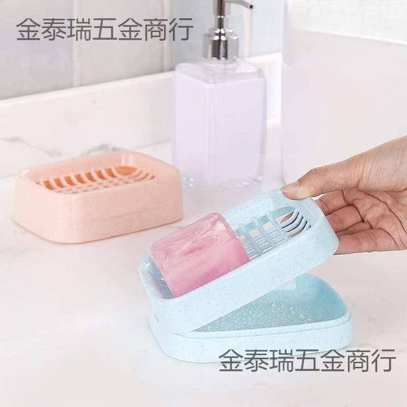 Bathroom drain double-layer soap dish, creative plastic travel soap box, handmade soap holder, bathroom soap rack