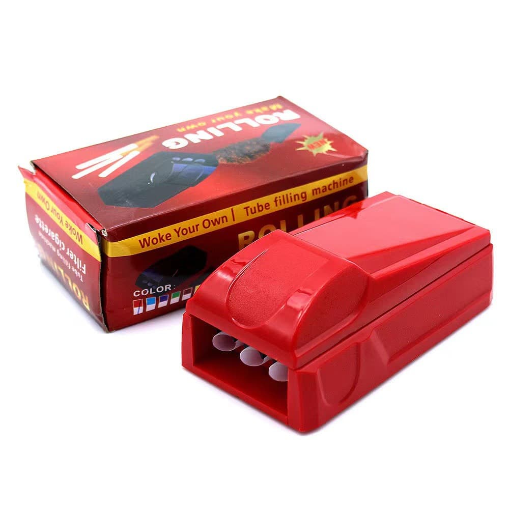 Hot-selling cross-border e-commerce product: Manual plastic mini three-tube cigarette puller/roller, multi-color manual push-pull type.