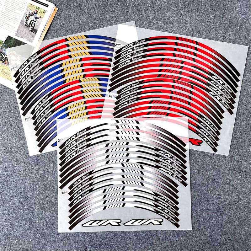 Compatible with YAMAHA WR Modified Wheel Hub Sticker Rim Steel Ring Decal Inner Ring Reflective Waterproof Car Decal