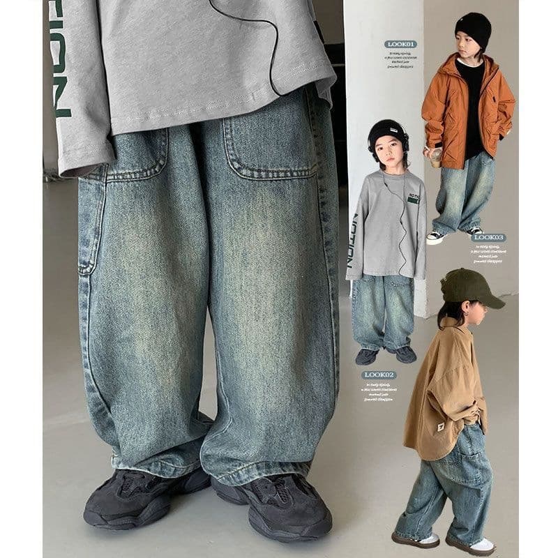 Kids Jeans Spring Autumn Long Pants New Spring Pants Loose Kids Long Pants Cool Street Style Pants Trendy