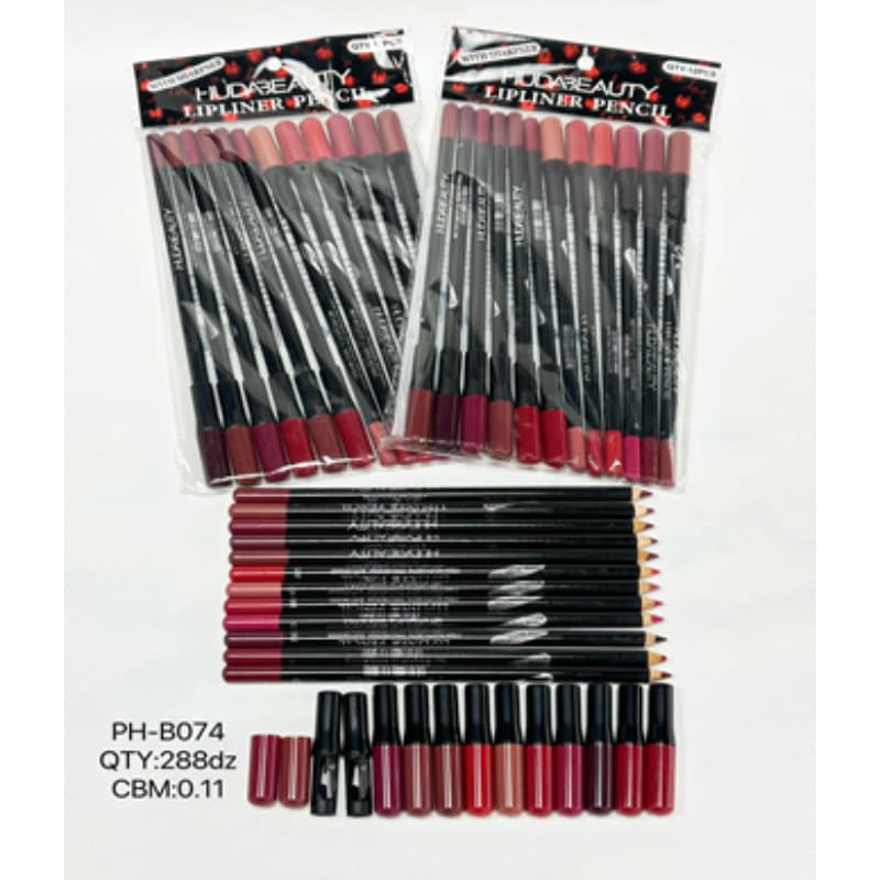 huda Huda beautiful beauty 12 color lipstick pen Lip stick pencil color development beginners make-up