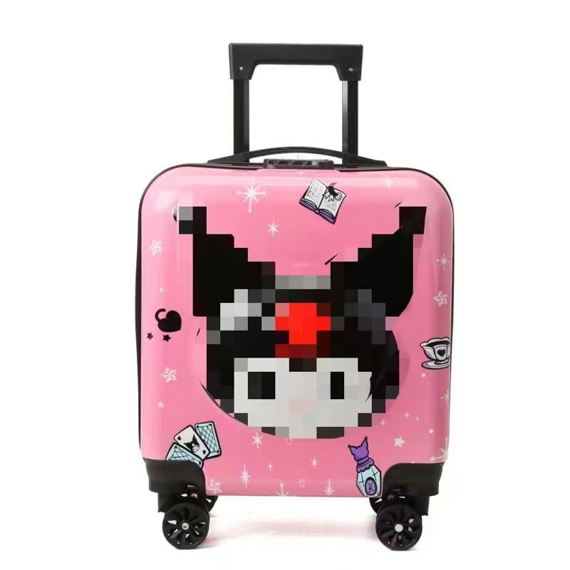 18-inch Large Capacity Kids Luggage, Cartoon Cute Student Trolley Case with Universal Wheels and Password Lock, Travel Carry-On Suitcase