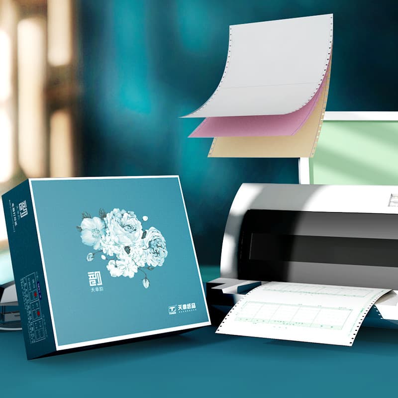 Green Tianzhangyun pin-type computer printing paper, white financial receipts, invoice lists, outbound orders, 100 pages/box