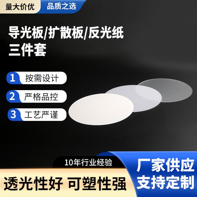 LED ultra-thin lightbox panel light backlight, round light guide plate, diffuser plate, reflective paper, three-piece set, side light source.