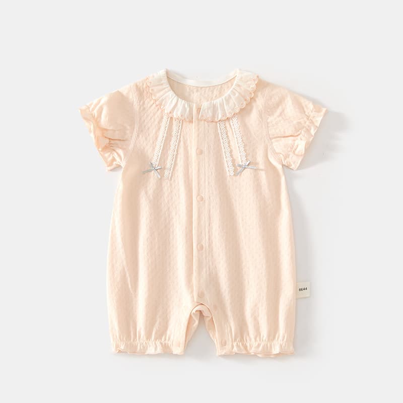 Baby summer pure cotton short-sleeved jumpsuit newborn boneless hayi air-conditioned clothing baby girl infant children crawling clothing