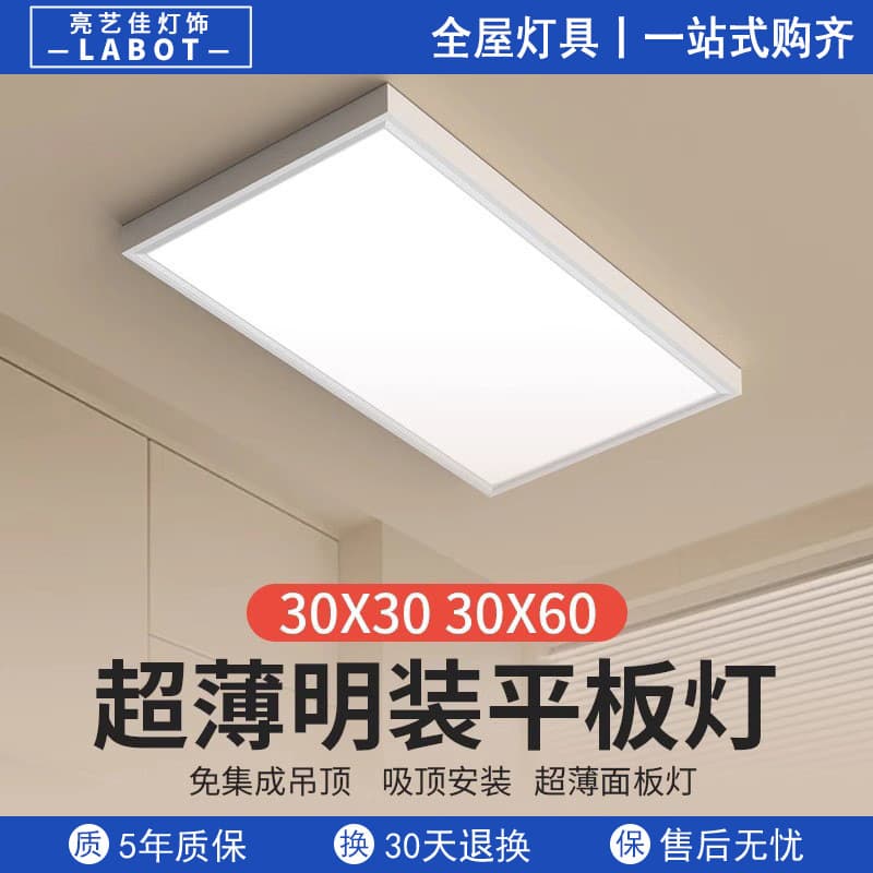 Surface Mounted Flat Panel Light 300x600 Integrated Ceiling LED Light 30x30x60 Corridor Hallway Ceiling Light