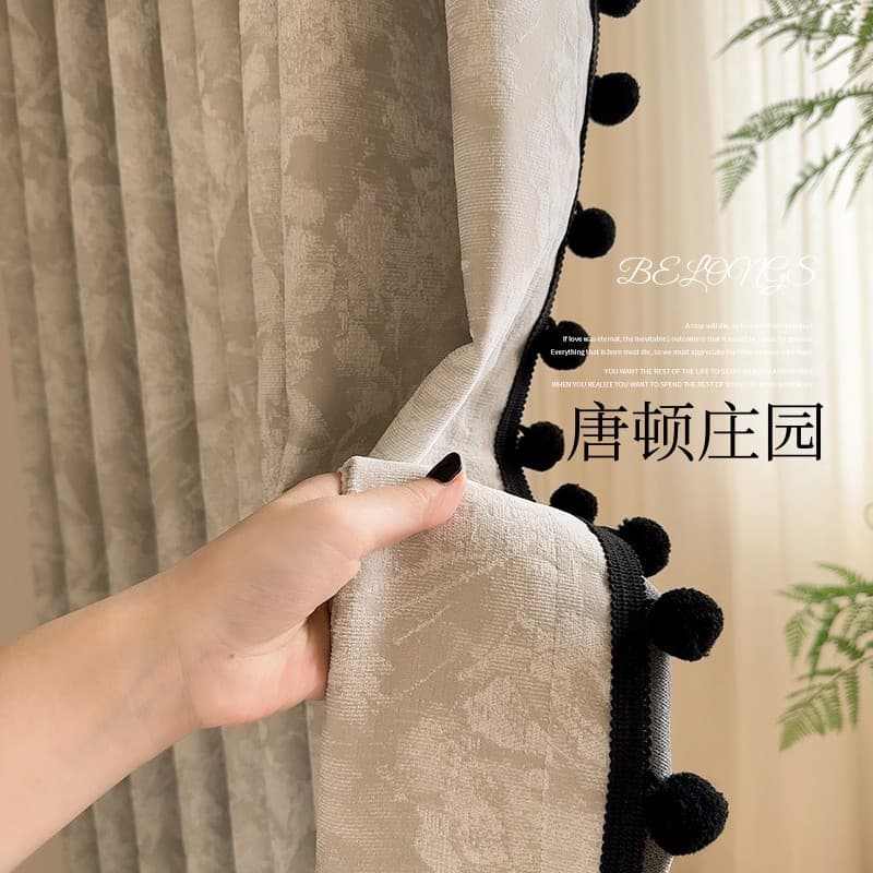 Downton Abbey French Retro High-end Curtain Jacquard Chenille Bedroom Living Room Shaoxing Keqiao Blackout Curtain