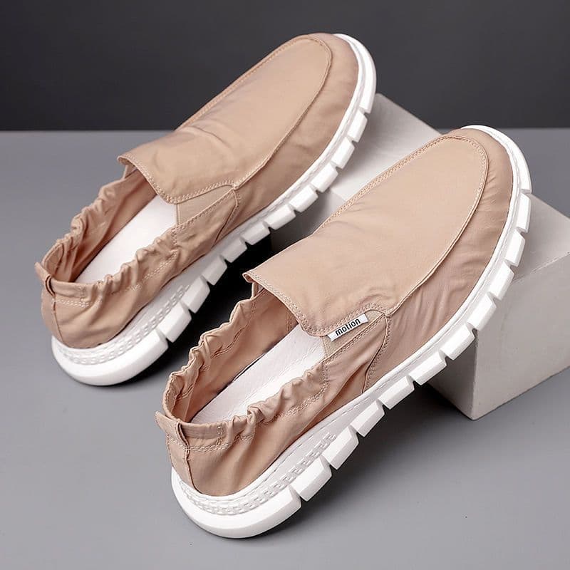 Canvas Shoes 2026 New Style Breathable Lazy Shoes Ice Silk Mesh One-pull Sock Shoes Sports Casual Men's Shoes Cloth Shoes